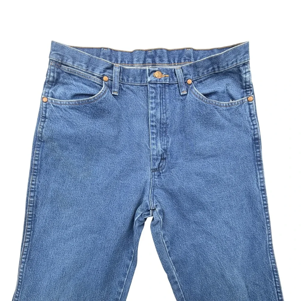 Wrangler Jeans Mens 34x36 Blue Cowboy Cut Slim Fit Straight Leg Denim Rodeo